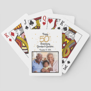 Happy 50th Anniv. Grandpa & Grandma Personalized Playing Cards