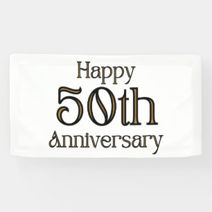 Happy 50th Anniversary 1.6x3 Vinyl Banner
