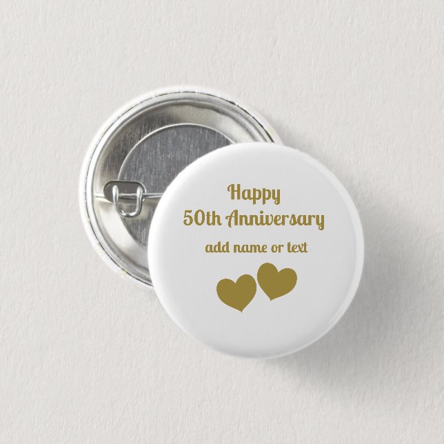 Happy 50th Anniversary   1 Inch Round Button (Front & Back)