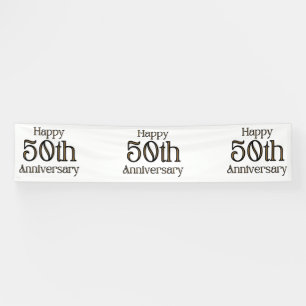Happy 50th Anniversary 2.5x12 Vinyl Banner