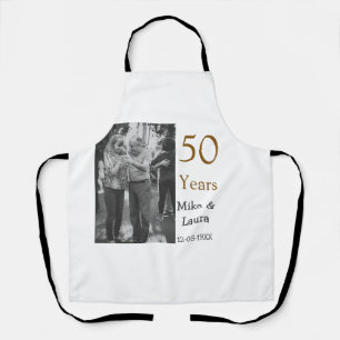 Happy 50th anniversary add couple name date weddin apron