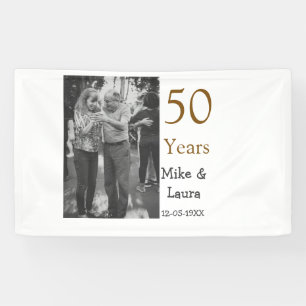 Happy 50th anniversary add couple name date weddin banner
