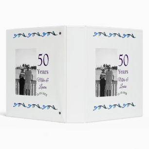 Happy 50th anniversary add couple name date weddin binder