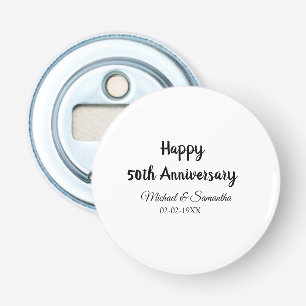 Happy 50th anniversary add couple name date weddin bottle opener