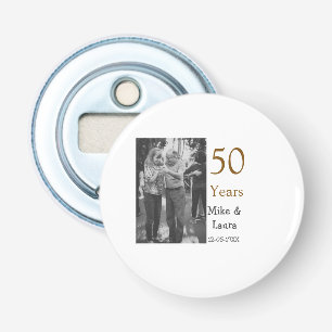 Happy 50th anniversary add couple name date weddin bottle opener