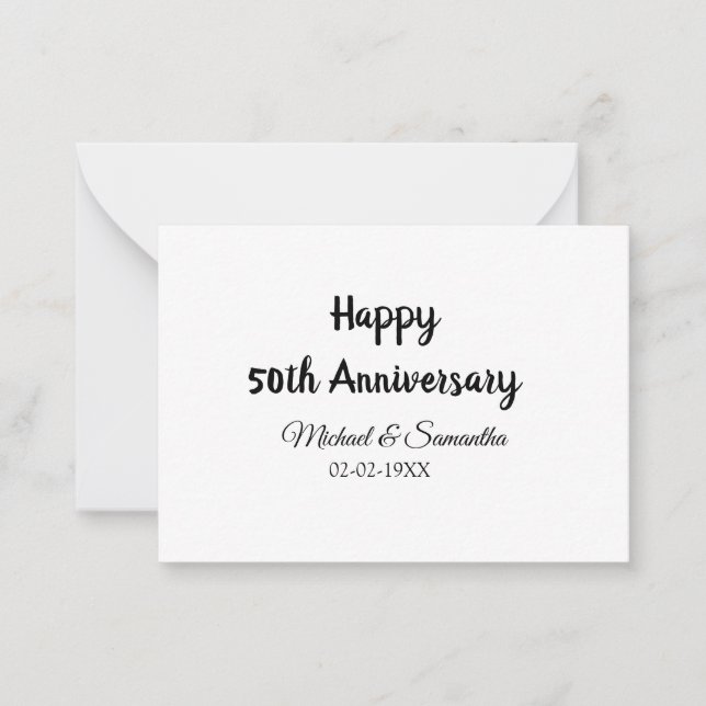 Happy 50th anniversary add couple name date weddin card (Front)