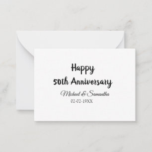 Happy 50th anniversary add couple name date weddin card