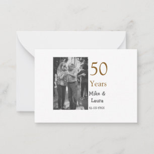 Happy 50th anniversary add couple name date weddin card