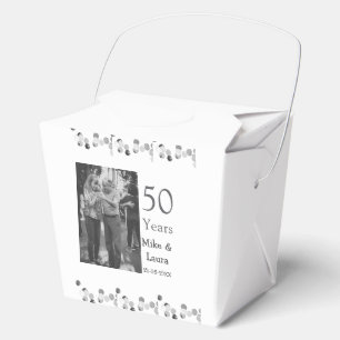 Happy 50th anniversary add couple name date weddin favor box