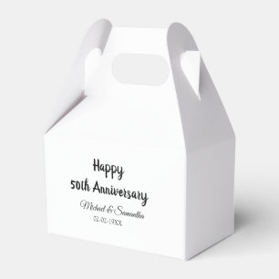 Happy 50th anniversary add couple name date weddin favor box