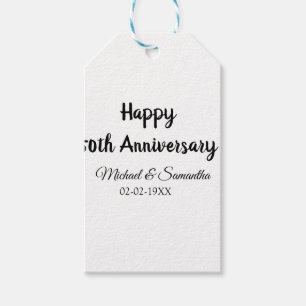 Happy 50th anniversary add couple name date weddin gift tags