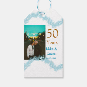 Happy 50th anniversary add couple name date weddin gift tags