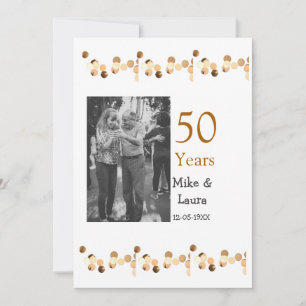 Happy 50th anniversary add couple name date weddin invitation