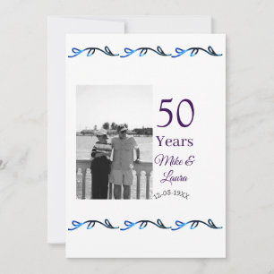 Happy 50th anniversary add couple name date weddin invitation
