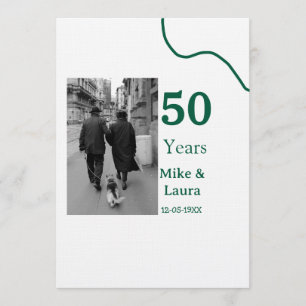 Happy 50th anniversary add couple name date weddin invitation
