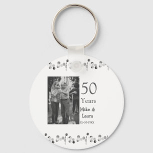 Happy 50th anniversary add couple name date weddin keychain