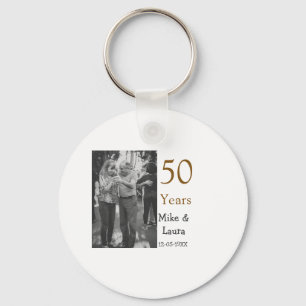 Happy 50th anniversary add couple name date weddin keychain