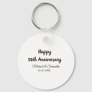 Happy 50th anniversary add couple name date weddin keychain