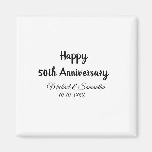 Happy 50th anniversary add couple name date weddin magnet