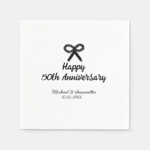 Happy 50th anniversary add couple name date weddin napkin