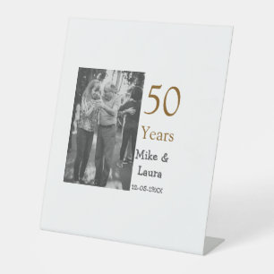 Happy 50th anniversary add couple name date weddin pedestal sign