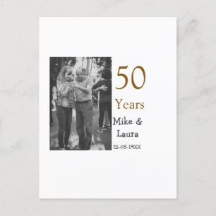 Happy 50th anniversary add couple name date weddin postcard
