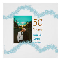 Happy 50th anniversary add couple name date weddin