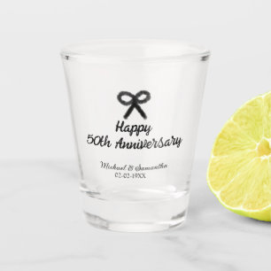 Happy 50th anniversary add couple name date weddin shot glass