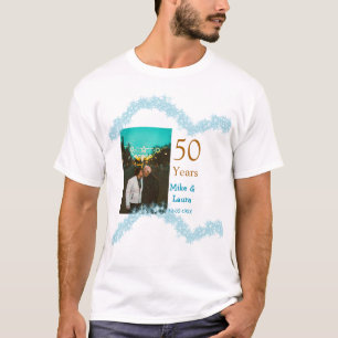 Happy 50th anniversary add couple name date weddin T-Shirt