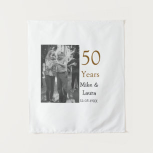 Happy 50th anniversary add couple name date weddin tapestry
