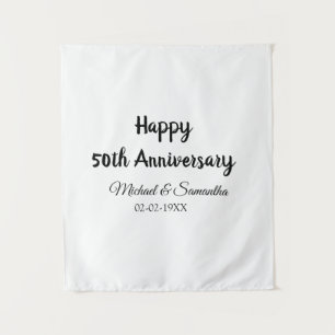 Happy 50th anniversary add couple name date weddin tapestry