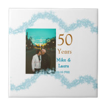 Happy 50th anniversary add couple name date weddin