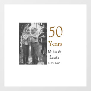 Happy 50th anniversary add couple name date weddin window cling