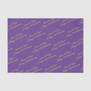 Happy 50th Anniversary DIY Names/Year, Gold Script Tissue Paper