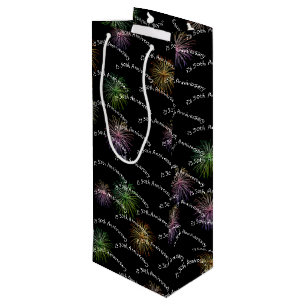 Happy 50th Anniversary Fireworks  Wine Gift Bag