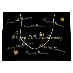 Happy 50th Anniversary  Large Gift Bag