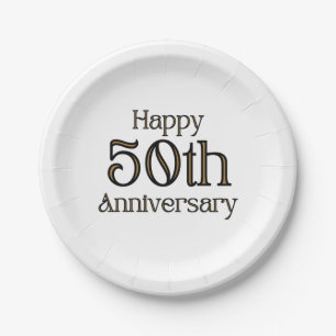 Happy 50th Anniversary Paper Plate