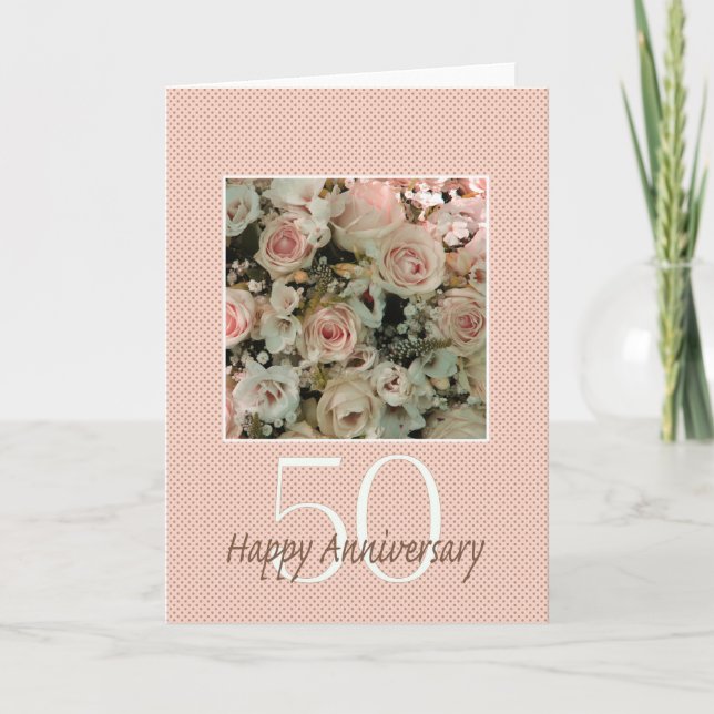 Happy 50th Anniversary roses Card (Front)
