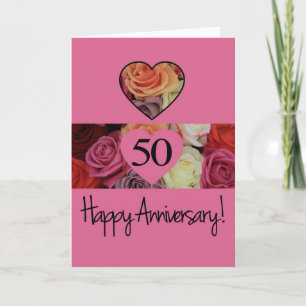 Happy 50th Anniversary roses Card