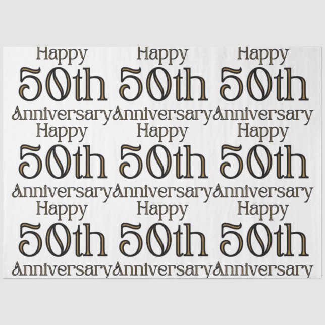 Happy 50th Anniversary Tissue Paper (Front)