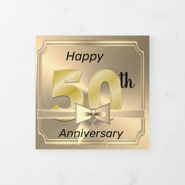 Happy 50th AnniversaryTri Fold Photo Card (Cover)