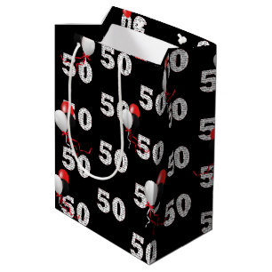 Happy 50th Birthday Balloons Medium Cadeau Sac
