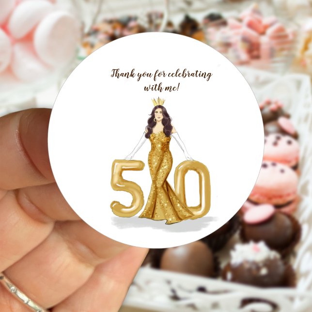 happy 50th birthday classic round sticker (Creator Uploaded)