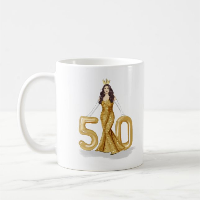 happy 50th birthday coffee mug (Left)