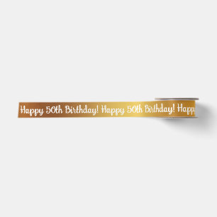 Happy 50th Birthday custom gift Satin Ribbon