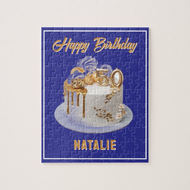 Happy 50th birthday custom  jigsaw puzzle (Vertical)