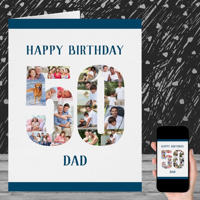 Happy 50th Birthday Dad Number 50 Photo Collage (Creator Uploaded)
