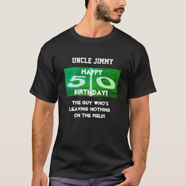 Happy 50th Birthday Football T-Shirt (Front)