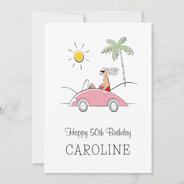 Happy 50th Birthday Funny Humorous Card For Her  (Front)