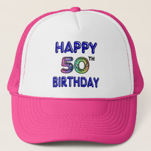 Happy 50th Birthday Gifts and Birthday Apparel Trucker Hat